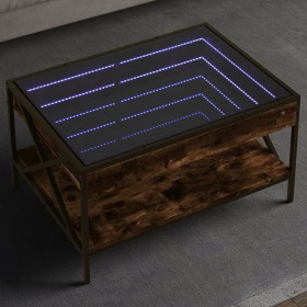 Coffee table with Infinity LED smoked oak 70x50x38 cm by , Coffee table - Ref: Foro24-847704, Price: 105,99 €, Discount: %