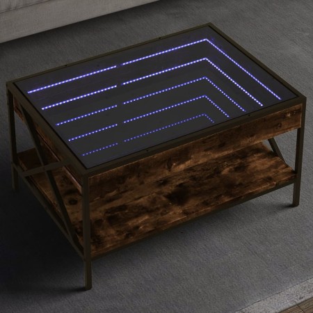 Mesa de centro con Infinity LED roble ahumado 70x50x38 cm de , Mesas de centro - Ref: Foro24-847704, Precio: 105,99 €, Descue...