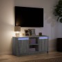 TV stand with LED in gray Sonoma engineered wood 100x34x50 cm by , TV Furniture - Ref: Foro24-852192, Price: 82,90 €, Discoun...