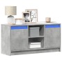 TV-Schrank aus grauem Beton-Ingenieurholz mit LED-Beleuchtung, 100x34x50 cm. von , TV-Möbel - Ref: Foro24-852190, Preis: 79,9...