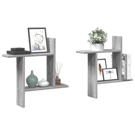 Wandregal, 2 Stück, Holzwerkstoff, grau Sonoma, 50x12x50cm. von , Regale und Regale - Ref: Foro24-853259, Preis: 24,99 €, Rab...