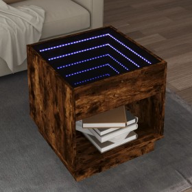 Coffee table with Infinity LED smoked oak 50x50x50 cm by , Coffee table - Ref: Foro24-847655, Price: 102,99 €, Discount: %