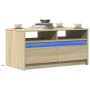 Mesa de centro con luces LED madera de ingeniería roble Sonoma de , Mesas de centro - Ref: Foro24-851993, Precio: 94,15 €, De...