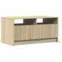 Mesa de centro con luces LED madera de ingeniería roble Sonoma de , Mesas de centro - Ref: Foro24-851993, Precio: 94,15 €, De...