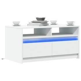 Mesa de centro con luces LED madera ingeniería blanca de , Mesas de centro - Ref: Foro24-851991, Precio: 97,15 €, Descuento: %