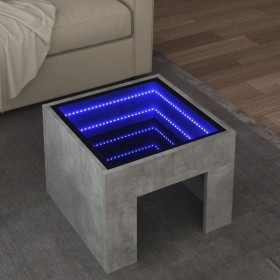 Coffee table with Infinity LED gray concrete 40x40x30 cm by , Coffee table - Ref: Foro24-847598, Price: 69,48 €, Discount: %