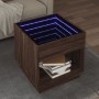 Coffee table with Infinity LED brown oak 50x50x50 cm by , Coffee table - Ref: Foro24-847657, Price: 106,48 €, Discount: %