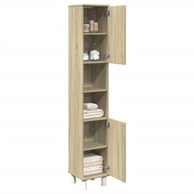 Armario de baño madera ingeniería roble Sonoma 30,5x30x179 cm de , Muebles de baño - Ref: Foro24-849631, Precio: 78,01 €, Des...