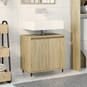 Engineered wood bathroom cabinet in Sonoma oak, 58x33x60 cm. by , Bathroom furniture - Ref: Foro24-849673, Price: 57,64 €, Di...