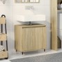 Engineered wood bathroom cabinet in Sonoma oak, 58x33x60 cm. by , Bathroom furniture - Ref: Foro24-849673, Price: 60,99 €, Di...