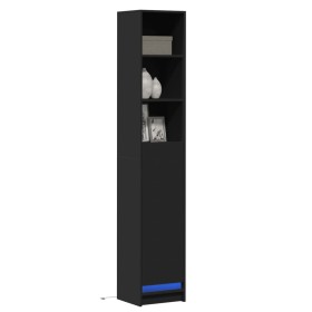 LED lighted engineered wood display cabinet in black, 36x32.5x200 cm by , Sideboards - Ref: Foro24-852125, Price: 95,99 €, Di...