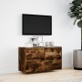 Mueble de TV de pared con luces LED roble ahumado 80x31x45 cm de , Muebles TV - Ref: Foro24-852289, Precio: 79,93 €, Descuent...