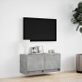 Wall-mounted TV stand with LED lights in concrete gray, 80x31x35 cm. by , TV Furniture - Ref: Foro24-852358, Price: 68,12 €, ...