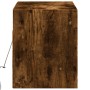 Wall-mounted TV stand with LED lights in smoked oak, 100x31x35 cm. by , TV Furniture - Ref: Foro24-852366, Price: 75,99 €, Di...