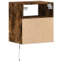 Wall-mounted bedside table with LED lights in smoked oak. by , Nightstands - Ref: Foro24-3307983, Price: 55,81 €, Discount: %