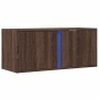 Wall-mounted TV stand with LED lights in brown oak, 80x31x35 cm. by , TV Furniture - Ref: Foro24-852263, Price: 58,62 €, Disc...