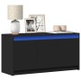 TV stand with LED lights, engineered wood, black, 100x34x50 cm by , TV Furniture - Ref: Foro24-852209, Price: 88,94 €, Discou...