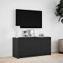 TV stand with LED lights, engineered wood, black, 100x34x50 cm by , TV Furniture - Ref: Foro24-852209, Price: 88,94 €, Discou...