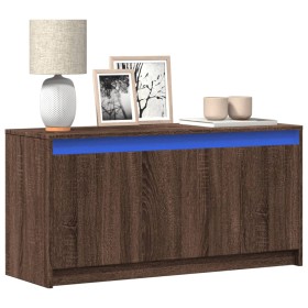 LED TV stand in brown oak engineered wood, 100x34x50 cm by , TV Furniture - Ref: Foro24-852214, Price: 88,94 €, Discount: %