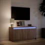 Mueble de TV LED madera ingeniería marrón roble 100x34x50 cm de , Muebles TV - Ref: Foro24-852214, Precio: 88,94 €, Descuento: %