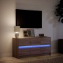 LED TV stand in brown oak engineered wood, 100x34x50 cm by , TV Furniture - Ref: Foro24-852221, Price: 116,61 €, Discount: %