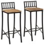 High table set and 3-piece solid mango wood and metal stools by , Furniture sets for kitchens and dining rooms - Ref: Foro24-...