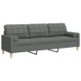 3-seater sofa with dark gray fabric cushions 210 cm by , Sofas - Ref: Foro24-3278202, Price: 315,70 €, Discount: %