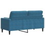 Zweiplätziges Sofa mit blauen Samtkissen, 140 cm. von , Sofas - Ref: Foro24-3278228, Preis: 258,03 €, Rabatt: %