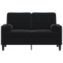 Zweiplätziges Sofa mit schwarzen Samtkissen, 120 cm. von , Sofas - Ref: Foro24-3278214, Preis: 256,86 €, Rabatt: %