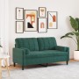 2-seater sofa with dark green velvet cushions, 140 cm by , Sofas - Ref: Foro24-3278221, Price: 236,69 €, Discount: %