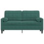 Zweiplätziges Sofa mit dunkelgrünen Samtkissen, 140 cm. von , Sofas - Ref: Foro24-3278221, Preis: 236,69 €, Rabatt: %