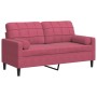 Zweiplätziges Sofa mit roten Samtkissen, 140 cm. von , Sofas - Ref: Foro24-3278223, Preis: 231,80 €, Rabatt: %