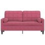 Zweiplätziges Sofa mit roten Samtkissen, 140 cm. von , Sofas - Ref: Foro24-3278223, Preis: 231,80 €, Rabatt: %