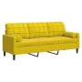 Sofá de 3 plazas con cojines terciopelo amarillo 180 cm de , Sofás - Ref: Foro24-3278235, Precio: 284,97 €, Descuento: %