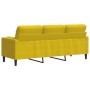 3-seater sofa with yellow velvet cushions, 180 cm by , Sofas - Ref: Foro24-3278235, Price: 284,99 €, Discount: %