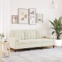 3-seater sofa with cream velvet cushions, 180 cm by , Sofas - Ref: Foro24-3278237, Price: 288,89 €, Discount: %