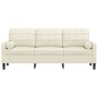 3-seater sofa with cream velvet cushions, 180 cm by , Sofas - Ref: Foro24-3278237, Price: 289,14 €, Discount: %