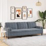 3-seater sofa with dark gray velvet cushions, 210 cm by , Sofas - Ref: Foro24-3278240, Price: 328,14 €, Discount: %