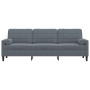 3-seater sofa with dark gray velvet cushions, 210 cm by , Sofas - Ref: Foro24-3278240, Price: 328,14 €, Discount: %