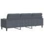 3-seater sofa with dark gray velvet cushions, 210 cm by , Sofas - Ref: Foro24-3278240, Price: 328,14 €, Discount: %