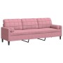 Sofá de 3 plazas con cojines terciopelo rosa 210 cm de , Sofás - Ref: Foro24-3278242, Precio: 310,00 €, Descuento: %