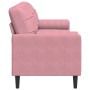 Sofá de 3 plazas con cojines terciopelo rosa 210 cm de , Sofás - Ref: Foro24-3278242, Precio: 310,00 €, Descuento: %