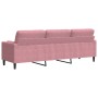 Sofá de 3 plazas con cojines terciopelo rosa 210 cm de , Sofás - Ref: Foro24-3278242, Precio: 310,00 €, Descuento: %