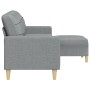 Dreisitzer-Sofa mit Hocker aus hellgrauem Stoff, 210 cm. von , Sofas - Ref: Foro24-3278249, Preis: 327,09 €, Rabatt: %