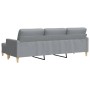 Sofá de 3 plazas con taburete de tela gris claro 210 cm de , Sofás - Ref: Foro24-3278249, Precio: 327,09 €, Descuento: %