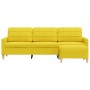 Sofá de 3 plazas con taburete de tela amarillo claro 210 cm de , Sofás - Ref: Foro24-3278254, Precio: 339,55 €, Descuento: %