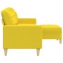 Sofá de 3 plazas con taburete de tela amarillo claro 210 cm de , Sofás - Ref: Foro24-3278254, Precio: 339,55 €, Descuento: %