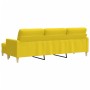 Sofá de 3 plazas con taburete de tela amarillo claro 210 cm de , Sofás - Ref: Foro24-3278254, Precio: 339,55 €, Descuento: %