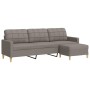 Sofá de 3 plazas con taburete de tela gris taupe 210 cm de , Sofás - Ref: Foro24-3278256, Precio: 358,92 €, Descuento: %