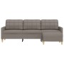 Sofá de 3 plazas con taburete de tela gris taupe 210 cm de , Sofás - Ref: Foro24-3278256, Precio: 362,03 €, Descuento: %